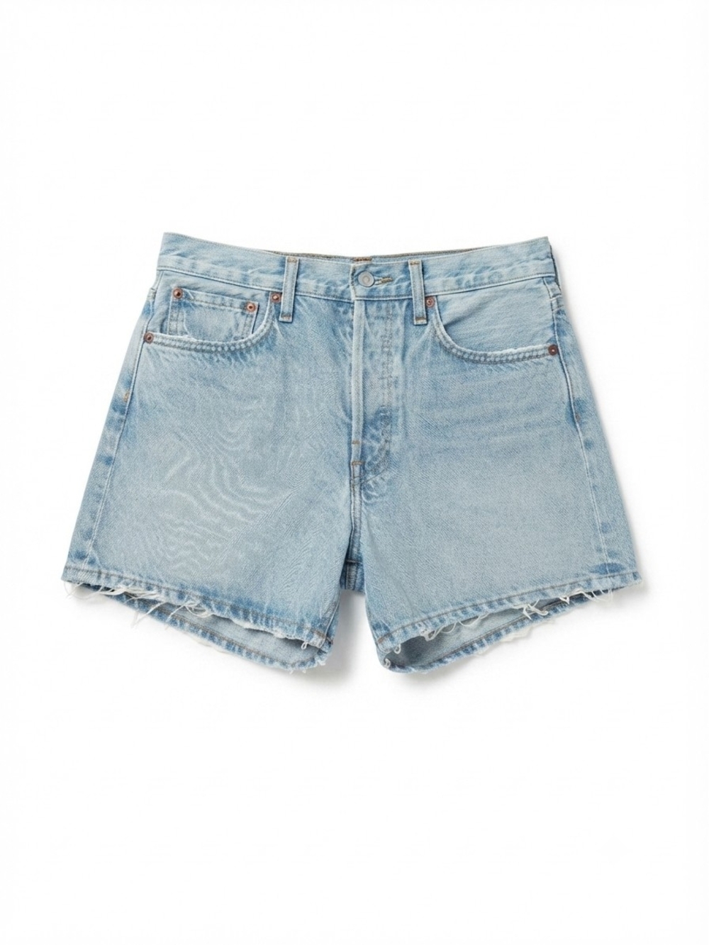 Agolde Light Blue Raw Hem Denim Shorts Size 25